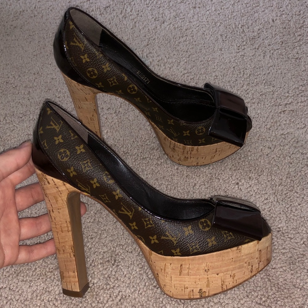 Louis Vuitton Monogram Rivoli Cork Heels